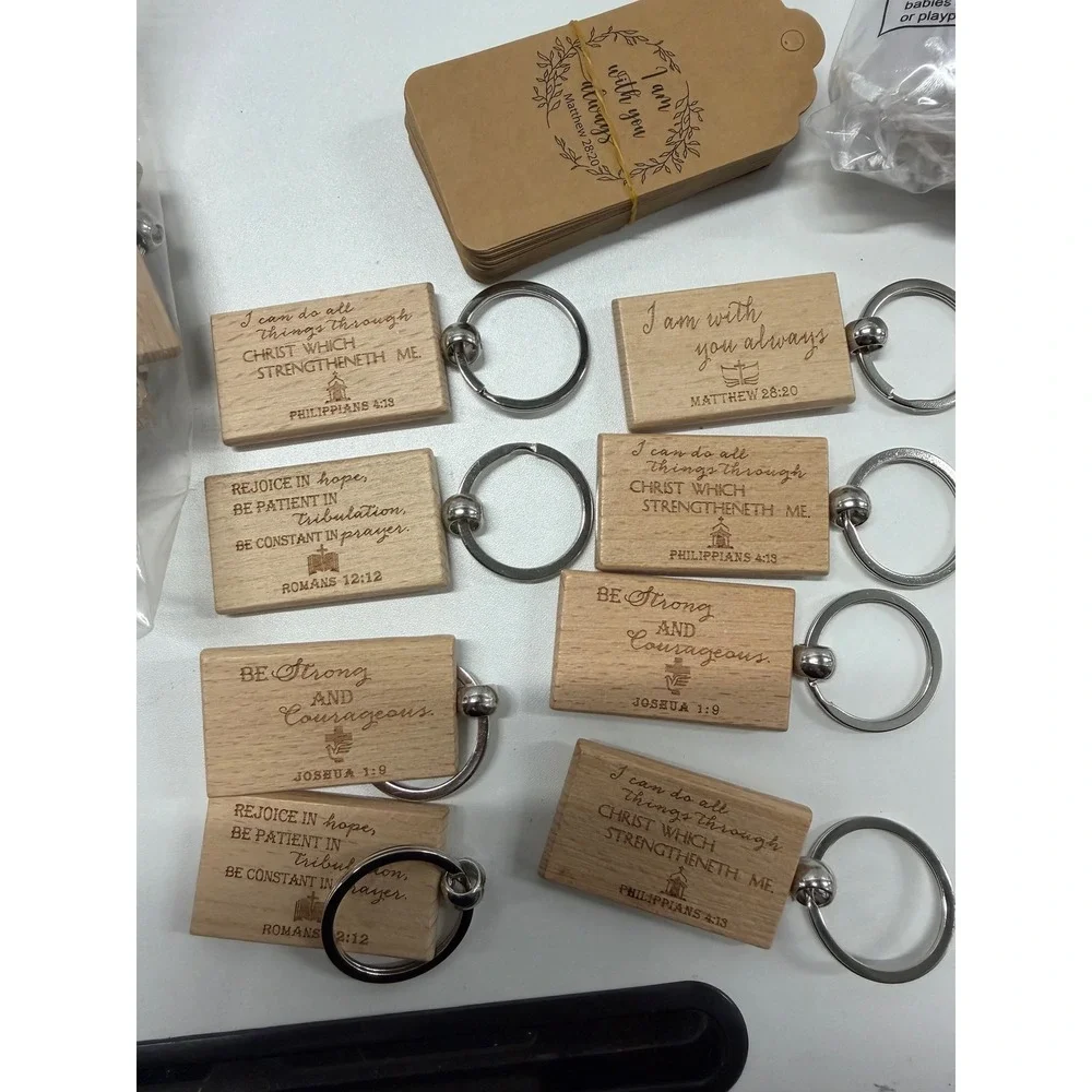 Tatuo 30 Sets Christian Wooden Keychains Bible Verse Scripture Gifts Bulk Set